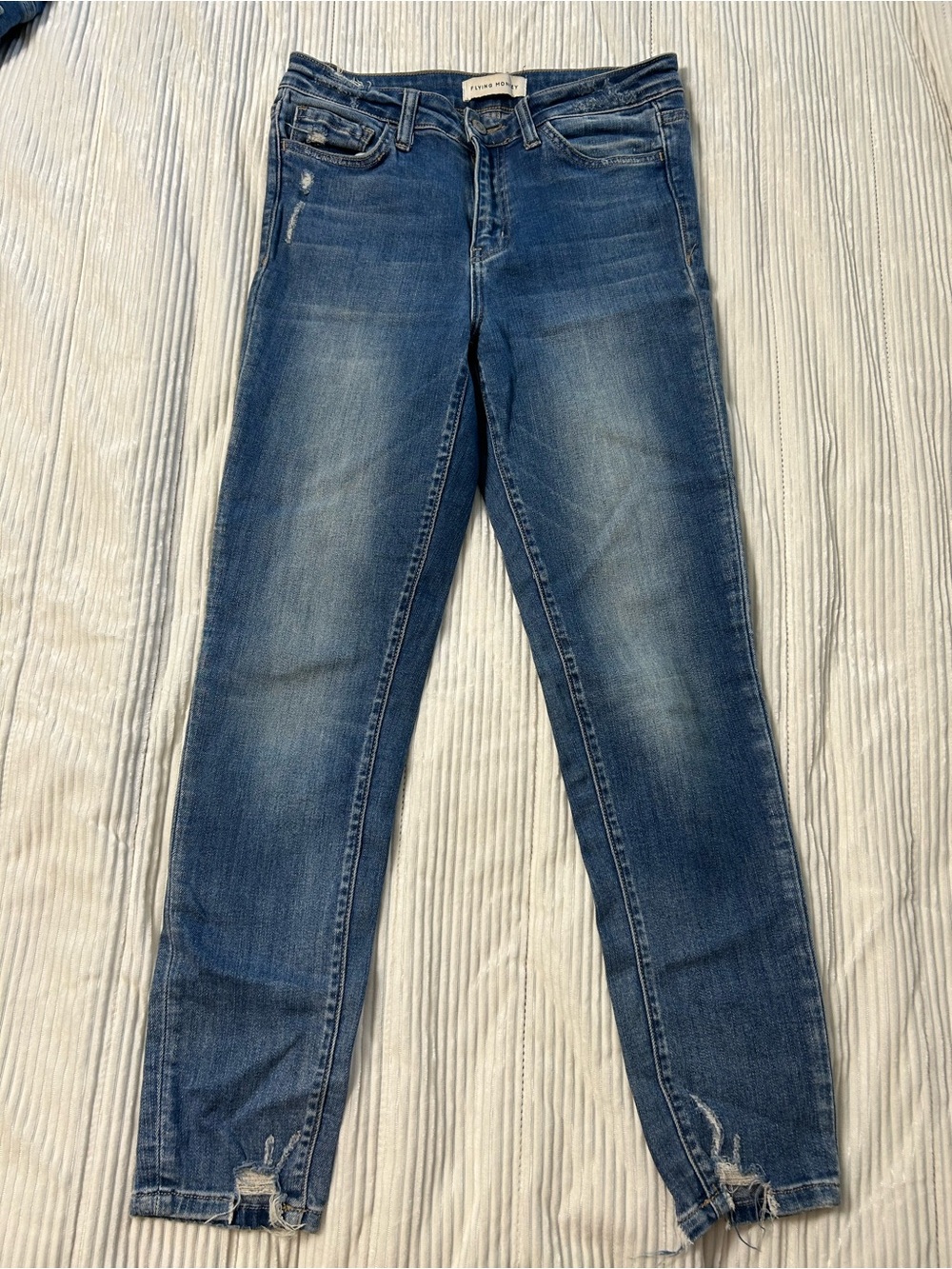 Flying Monkey Women's Blue Skinny Jeans with Whiskering